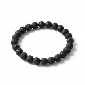 Lava Rock Bracelet 8mm Stretch Black - New - Witchcore Earth